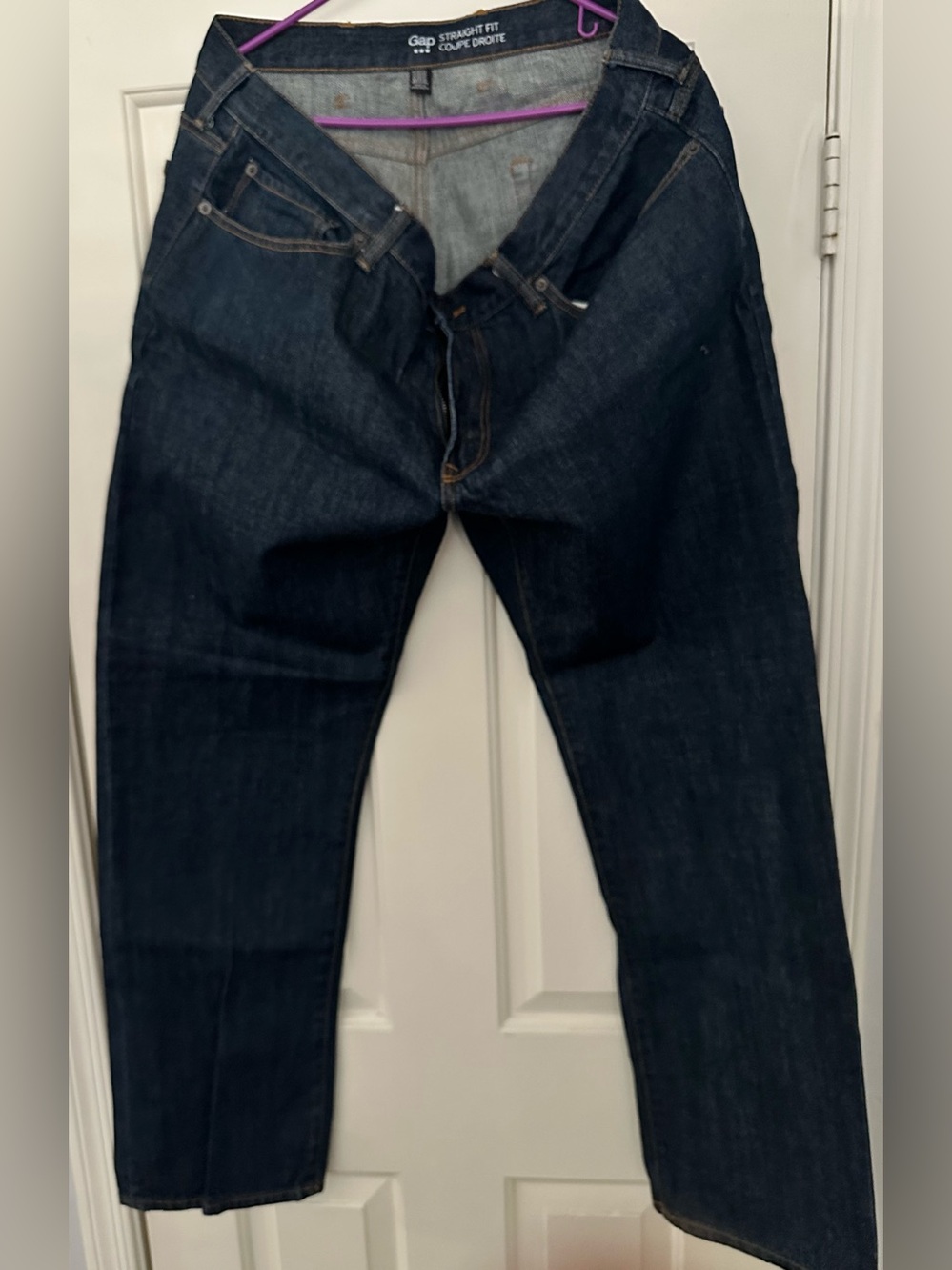 GAP Men's Straight Jeans in Dark Indigo Blue